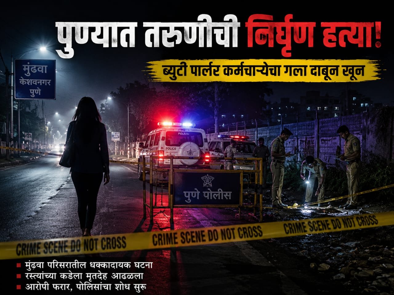 पुण्यात खळबळ! ब्युटी पार्लरमध्ये काम करणाऱ्या तरुणीची निर्घृण हत्या; आरोपी फरार
