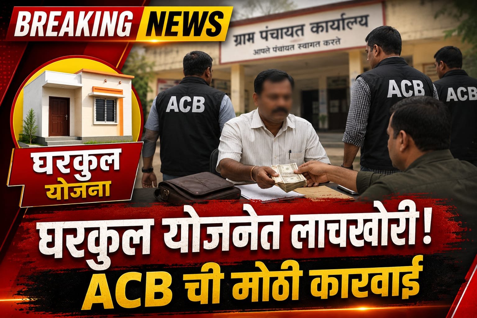 नाशिकमध्ये लाचखोरीचा पर्दाफाश! घरकुल योजनेच्या नावाखाली अधिकाऱ्याचा ‘खेळ’ उघड; एसीबीची धडक कारवाई