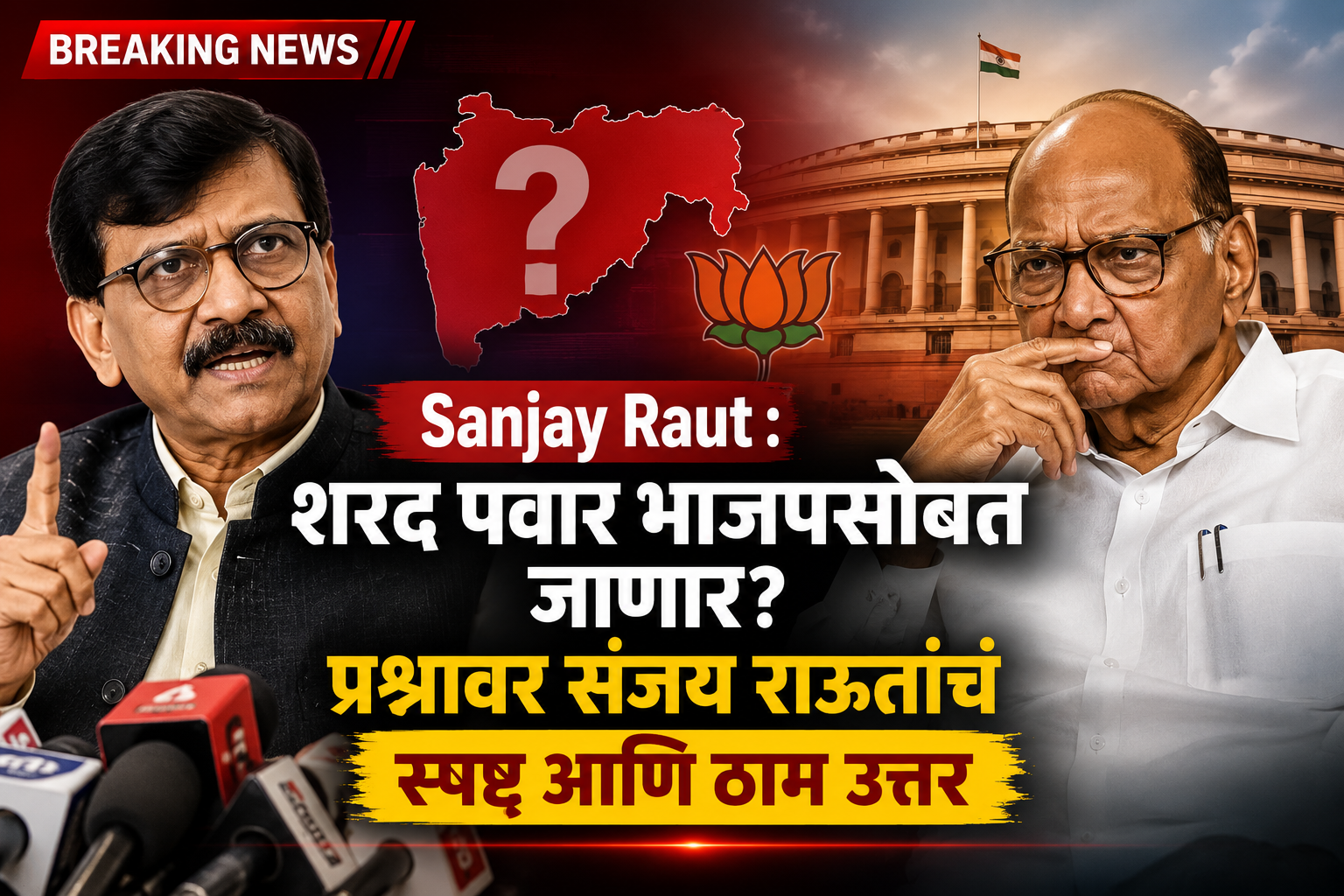 Sanjay Raut : शरद पवार भाजपसोबत जाणार? प्रश्नावर संजय राऊतांचं स्पष्ट आणि ठाम उत्तर