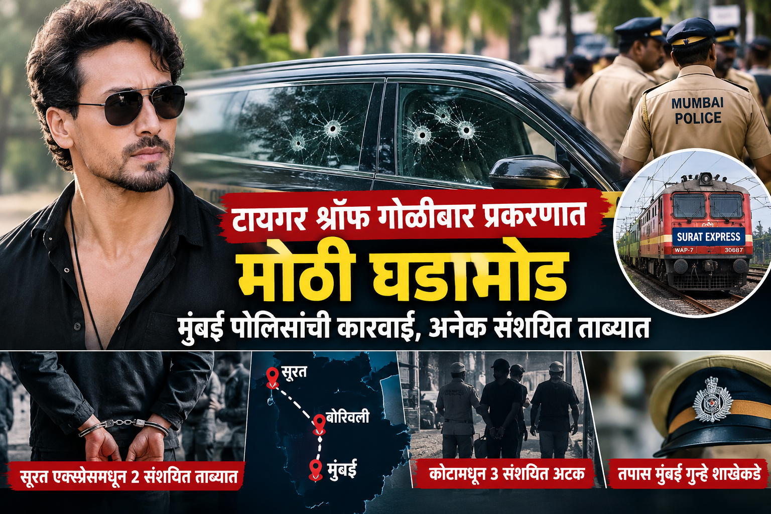 Tiger Shroff Car Attack: टायगर श्रॉफ गोळीबार प्रकरणात मोठी घडामोड; मुंबई पोलिसांची कारवाई, अनेक संशयित ताब्यात